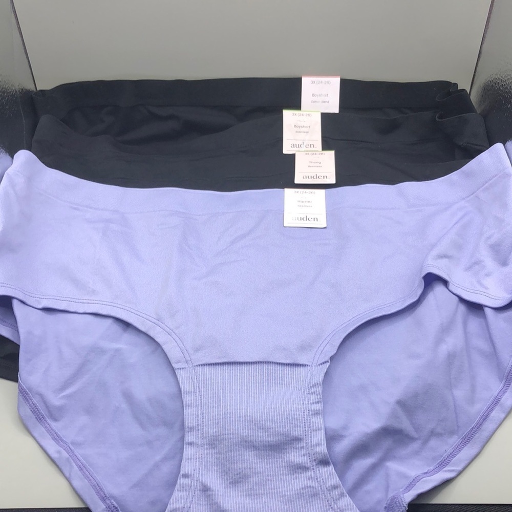 Auden underwear 2 boyshort 1 hipster 1 thong sz 3xl lot 4 variety of styles